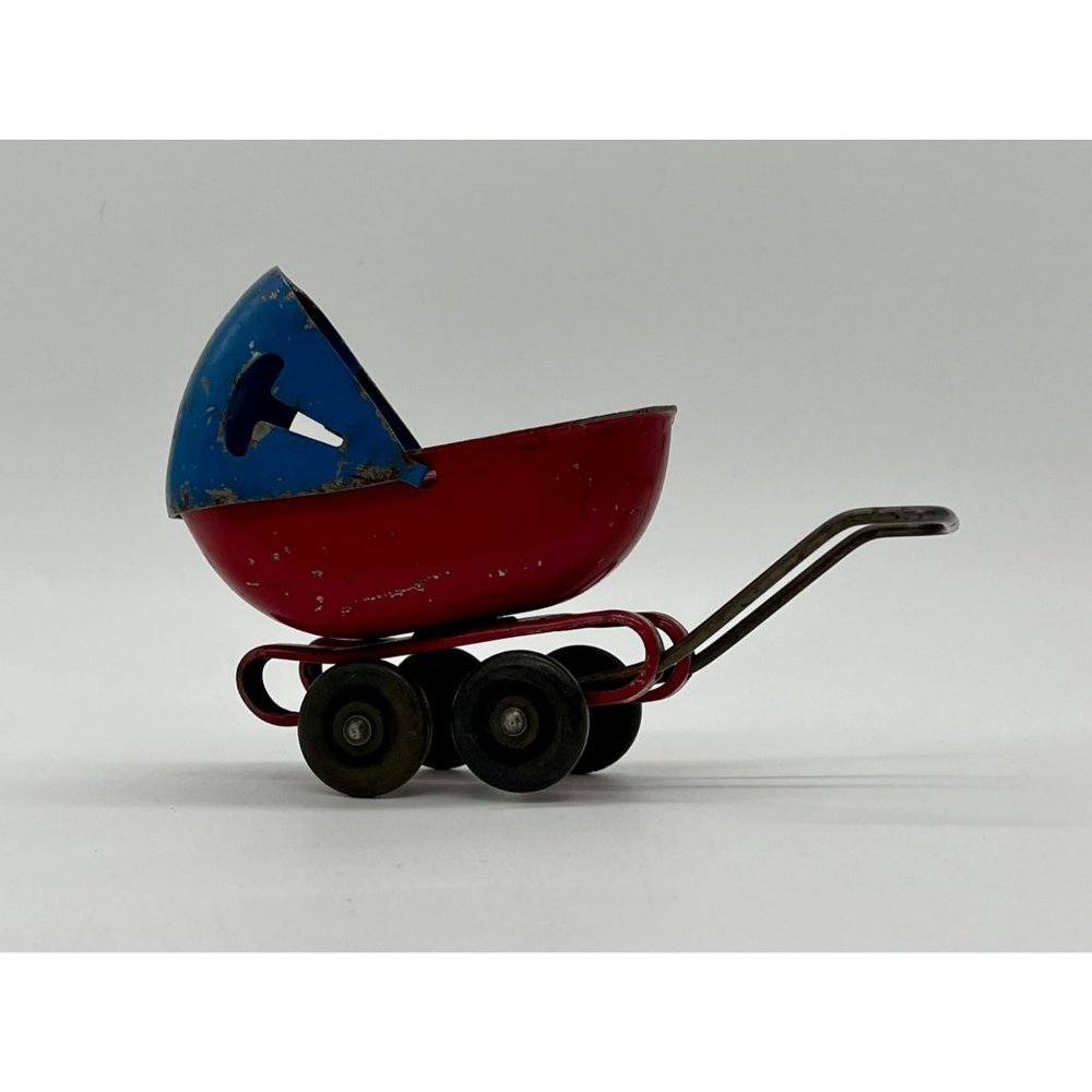 Vintage Wyandotte Tiny Toy Baby Stroller 1930's 6" Long - Picture 6 of 8